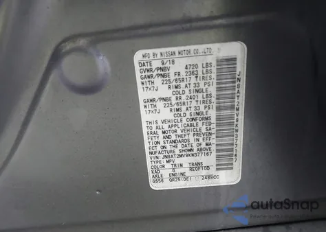 2019 Nissan Rogue Sv from USA, damaged, VIN JN8AT2MV9KW377167